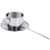 Zestaw kubek do kawy espresso z łyżką i spodkiem ze stali nierdzewnej 120ml [13250000466]